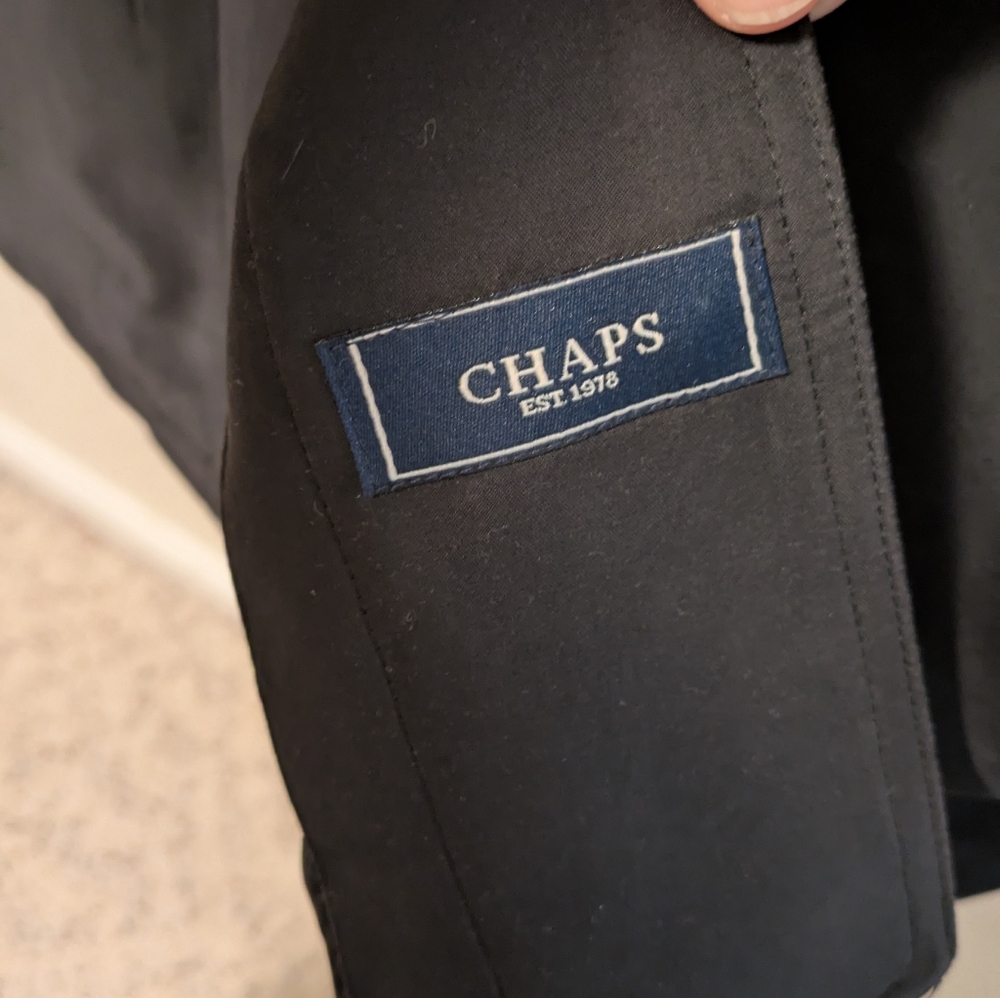 Chaps Black Men's Trench Coat Classic Durable Design - Picture 4 of 12